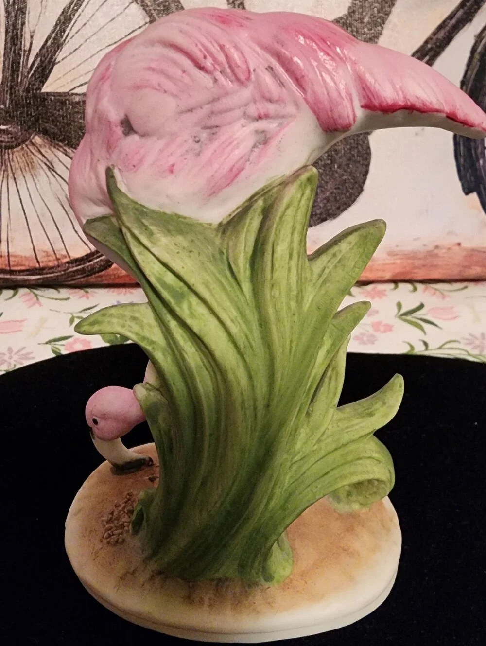 Vintage Lefton Pink Flamingo Ceramic Figurine - Home Accent